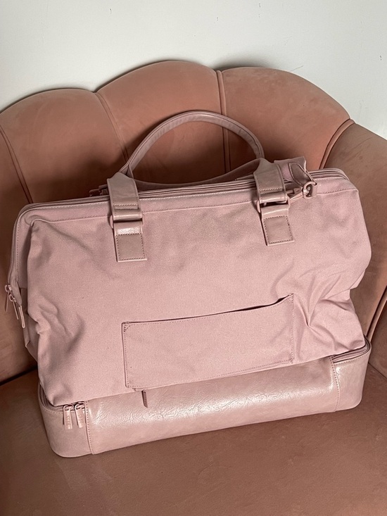 Beis The Weekeneder Bag in Atlas Pink, Blush Pink Travel Duffel Bag - Picture 3 of 5
